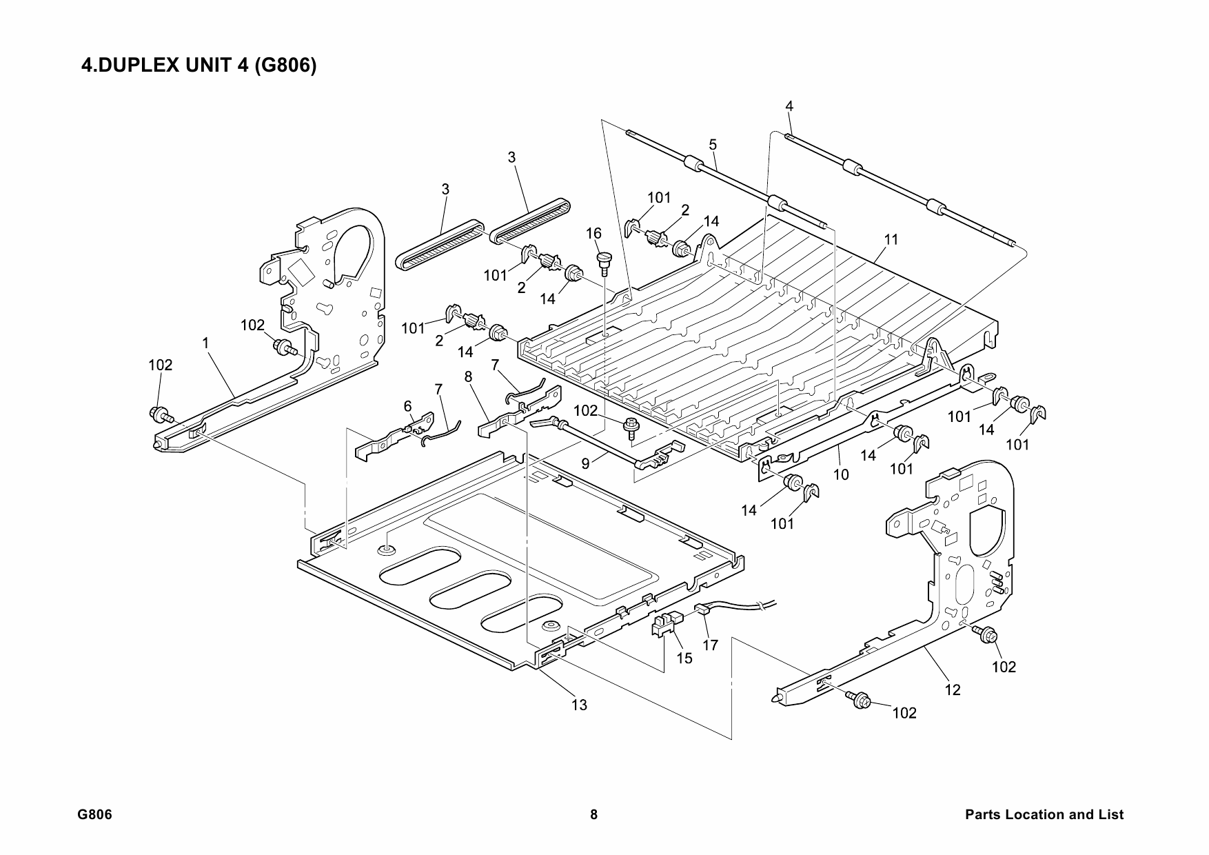 RICOH Options G806 DUPLEX-UNIT-AD-TYPE-610 Parts Catalog PDF download-5 RICOH Options G806 DUPLEX-UNIT-AD-TYPE-610 Parts Catalog PDF download-5